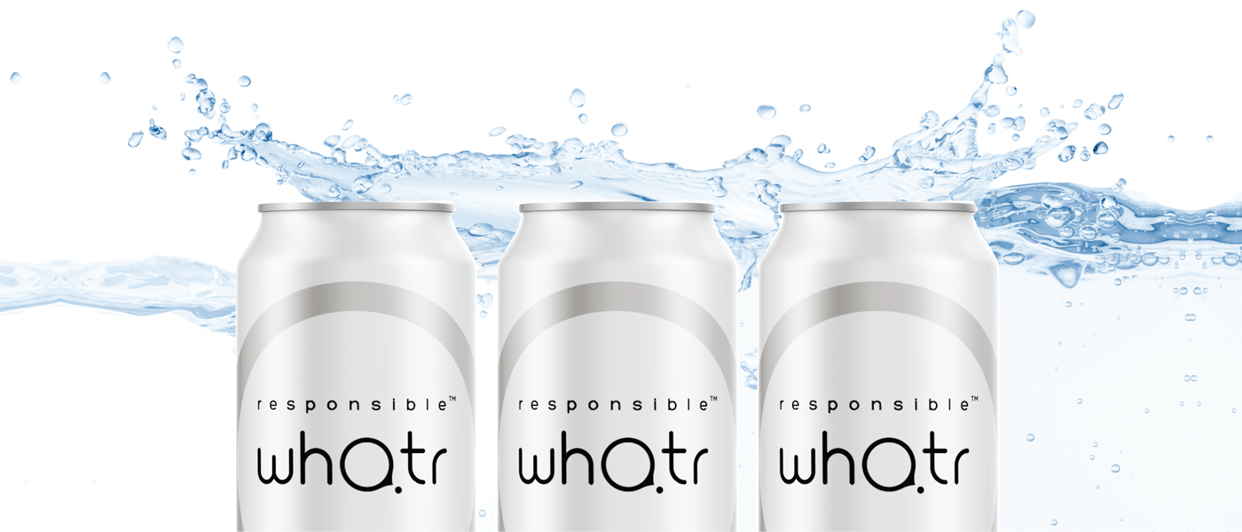three pack of responsible whatr - natural mineral water in aluminium can